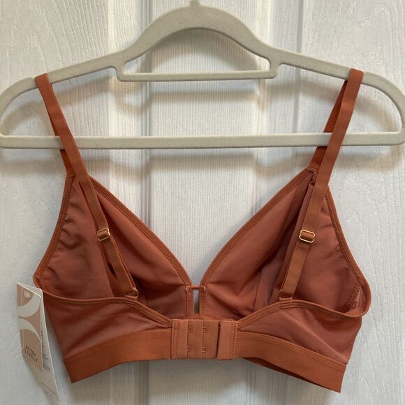 LIVELY Unlined Mesh Bra Size 1 Rust Brown | 32D 32DDD 34D 34DDD | Wireless NWT - Picture 12 of 16